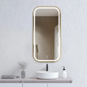 Newport Led 900(H)x600(W) Gold Metal Frame Mirror- Install Horizontal or Vertical